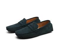 Mocassini Penny da Uomo, Scarpe Basse da Uomo in Pelle Scamosciata, Slip on Boat Deck Casual Mocassino Pantofole per Unisex Adulti E Adolescenti (Green,48)