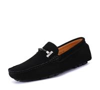 Mocassini Penny da uomo Slip On - Scarpe semiformali casual stile mocassino classico in sei colori Beige Blu scuro Caffè Nero Blu reale Grigio(Schwarz,39 EU)