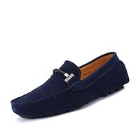 Mocassini Penny da uomo Slip On - Scarpe semiformali casual stile mocassino classico in sei colori Beige Blu scuro Caffè Nero Blu reale Grigio(Dark blue,39 EU)