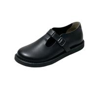 Mocassini Piatti Punta Donna Pelle Vera T-Strap Mary Jane retrò | Tomaia in pelle vera, punta rotonda, suola piatta morbida, ideali per spostamenti quotidiani in città e look casual