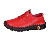 Mocassini, scarpe da ginnastica da donna, leggere, morbide, con lacci elastici, scarpe da ginnastica, scarpe da corsa, scarpe da corsa, fitness, da jogging, per il tempo libero, Colore: rosso, 43