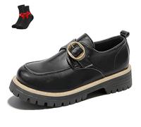 Mocassini Slip on con Plateau da Donna, Mocassini Larghi con Punta Rotonda Scarpe Eleganti con Suola Lussuosa for Affari, Scarpe Eleganti Casual(Black,39 EU)