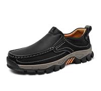 Mocassini slip-on da uomo con supporto plantare, comode scarpe da passeggio nei colori marrone scuro, grigio, nero e marrone chiaro, for un abbigliamento casual quotidiano.(Schwarz,43 EU)
