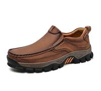 Mocassini slip-on da uomo con supporto plantare, comode scarpe da passeggio nei colori marrone scuro, grigio, nero e marrone chiaro, for un abbigliamento casual quotidiano.(Light brown,40 EU)