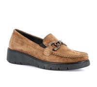 Mocassini Slip-on Grunland TASS SC2178 camoscio beige cognac zeppa 4 cm