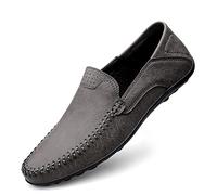 Mocassini Uomo Pelle Eleganti Slip on Scarpe da Guida Comfort Classic Penny Loafers Pantofole Grigio Opaco 41
