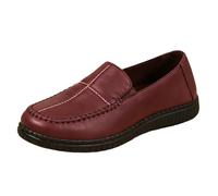 Mocassino da donna in pelle retrò, mocassini e loafers da donna, punta rotonda, slip on à filer tomaia liscia cuciture visibili, taglio basso, suola piatta antiscivolo, morbida, per città quotidiana