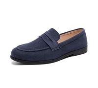 Mocassino da uomo in pelle con punta quadrata, scarpe da barca rialzate senza lacci, mocassini e loafer a flangia, slip-on con infilare, scarpe da uomo città cuciture visibili, scarpe da ufficio
