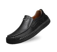 Mocassino da uomo in pelle per business matrimonio scarpa uomo città traspirante scarpa vestito Comfort Oxfords e Derbies Urban Style Scarpe Oxfords da uomo impermeabile scarpe basse, 01 Nero, 45 EU