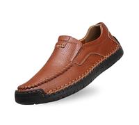 Mocassino da uomo in pelle per business matrimonio scarpa uomo città traspirante scarpa vestito Comfort Oxfords e Derbies Urban Style Scarpe Oxfords da uomo impermeabile scarpe basse, 01 Marrone 1, 43