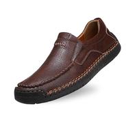Mocassino da uomo in pelle per business matrimonio scarpa uomo città traspirante scarpa vestito Comfort Oxfords e Derbies Urban Style Scarpe Oxfords da uomo impermeabile scarpe basse, 01 Marrone 2, 44