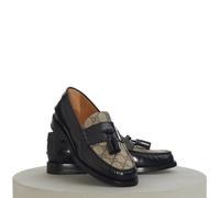 Mocassino GUCCI 920 $ da uomo GG - nappa, pelle nera e tela GG ebano