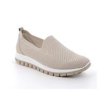 Mocassino IGI&CO scarpa donna MADE IN ITALY tessuto Flyknit elastico crema plati