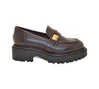 MOCASSINO IN PELLE CON FIBIA TESTA DI MORO