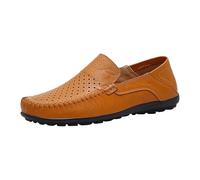 Mocassino, scarpe estive da uomo, in pelle, traspiranti, leggere, in tinta unita, suola morbida, antiscivolo, comode, per il tempo libero, per attività all'aperto, grandi dimensioni, 37-47
