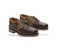 Mocassino Timberland Authentic 3 Eye Lug Scarpa Da Barca Uomo Pelle Marrone Scur