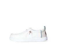 Hey Dude Mocassini estivi da uomo Wally in lino, Bianco/Grigio Pietra, 39.5 EU