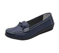Mocassins, scarpe da barca da donna, con suola morbida, leggere, penny, Blu scuro, 39 EU