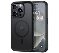 MOCCA Custodia magnetica forte per iPhone 14 Pro, compatibile con Magsafe, protezione militare dalle cadute da 4,5 m, sottile, traslucida, opaca, antiurto, per iPhone 14 Pro da 6,1", nero