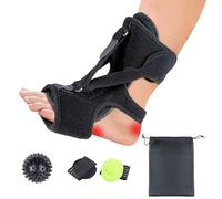 MOCCOOL Tutore notturno per fascite plantare con palla massaggiante e cuscinetti per arco, supporto per tendinite di Achille, caduta del piede e sperone calcaneare, stecca notturna regolabile per