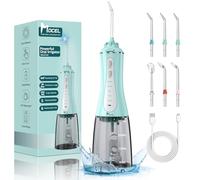 MOCEL Flosser dentale per denti, 350 ml, serbatoio grande, 5 modalità e 6 punte, irrigatore orale impermeabile, portatile, per la pulizia e il filo interdentale con efficace rimozione della placca per