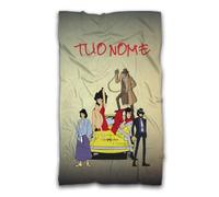 MOCHEIA SHOP Asciugamano/Telo da Mare Spiaggia Piscina - Lupin - realizzato in ottima microfibra - Personalizzabile con Nome - misura 100x150 cm - il retro è bianco - idea Regalo.