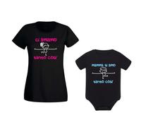 Mocheia SHOP Coppia T-Shirt e/o Body Madre Figlio Festa della Mamma Maglietta Madre e Figlio Maglia Madre e Figlia Idea Regalo Mamma Ci Amiamo Tanto così Nero Maschietto