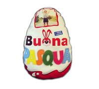 MOCHEIA SHOP Cuscino Personalizzato A Forma di Uovo Pasqua Sorpresa Ovetto Personalizzabile con Foto - Misura circa 33x22 cm - in ottimo Poliestere - Idea regalo