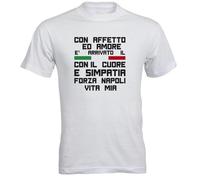 MOCHEIA SHOP Maglietta Napoli Campione d'Italia 2024-2025, T-Shirt in Cotone 100%, Bianca, è dinuovo Tricolore, Regalo per Tifosi di Calcio, Serie A, Sport.