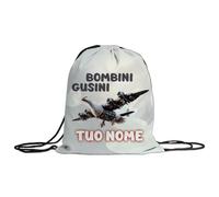 MOCHEIA SHOP Sacca a Zaino Brainrot Personalizzabile con nome, realizzata in ottimo poliestere, misura 30x40 cm. (bombini gusini)