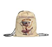 MOCHEIA SHOP Sacca a Zaino Brainrot Personalizzabile con nome, realizzata in ottimo poliestere, misura 30x40 cm. (ballerina cappuccina)