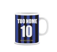 MOCHEIA SHOP Tazza Mug in Ceramica per Tè, Caffè o Latte Idea Regalo - Personalizzata con Nome e Numero Interista Serie A, Calcio, Capacità 330ml
