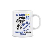 MOCHEIA SHOP Tazza Mug in ceramica tè, caffè o latte Campione d'italia 2023-2024 calcio serie A idea regalo tifoso interista