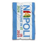 MOCHEIA SHOP Telo Mare - Asciugamano da Spiaggia, Napoli Campione In Italia 4 Scudetto - Materiale Ottima Microfibra - Tifoso Calcio Napoletano