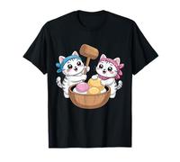 Mochi Time Cute Kawaii Cats Making Japanese Sweets Maglietta