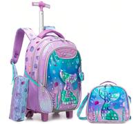 Mochila Con Ruedas Niña Con Mochilas Escolares Con Ruedas Niña Mochila Escolar Trolley 8 anni. Tamaño: mochila ruedas niña: 43 cm x 30 cm x 20 cm, bolsa de almuerzo: 23 cm x 20 cm, scrivania per risvo