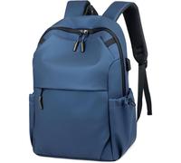 Mochila portátil impermeable USB 15.6" resistente y multifunción azul