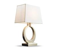 MOCIGERN Lampada da Comodino di Lusso con Paralume in Tessuto, Lampada da Tavolo, Lampada da Comodino, Camera da Letto, for dormitorio, Ufficio, Soggiorno (Color : Gold)