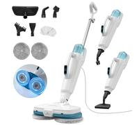 Mocio a vapore, 10 in 1 con vaporizzatore portatile, riscaldamento 15 secondi, detergente elettrico multifunzionale per uso domestico, detergente per pavimenti duri, 2 modalità, luce LED, serbatoio