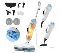 Mocio a vapore, 10 in 1 con vaporizzatore portatile, riscaldamento 15 secondi, detergente elettrico multifunzionale per uso domestico, detergente per pavimenti duri, 2 modalità, luce LED, serbatoio
