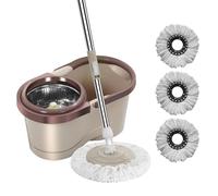 Mocio con rotazione automatica, set di secchio per mocio rotante, per la pulizia della casa, rotazione automatica, mocio rimovibile con strizzatore, secchio per mocio rotante per soggiorno, cucina,