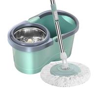 Mocio con rotazione automatica, set di secchio per mocio rotante, per la pulizia della casa, rotazione automatica, mocio rimovibile con strizzatore, secchio per mocio rotante per soggiorno, cucina,