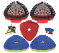 Mocio di ricambio e rivestimento di ricambio per il sistema Vileda Turbo | 2 spazzole con setole doppie + 2 spazzole in spugna con raccordi per pavimenti duri, piscina, cucina e bagno