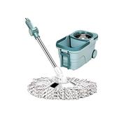 Mocio in acciaio inossidabile, kit mocio e secchio rotante a 360° for la pulizia del pavimento, polvere, peli, tergivetro for