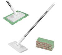 Mocio in microfibra, 4 cuscinetti riutilizzabili Mocio piatto piccolo, compatto da 39 pollici per pavimenti in legno e pulizia del bagno..