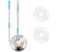 Mocio Lavapavimenti - 360° Rotante, Regolabile e Allungabile Mop - Microfibra