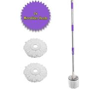 Mocio Lavapavimenti - 360° Rotante, Regolabile e Allungabile Mop - Microfibra