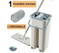 Mocio lavapavimenti mop autopulente 2 vasche separate acqua chiara/scura 1 rica