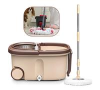 Mocio Mop Cestello Rotante Strizzante Lavapavimenti Automatico Panno Microfibra