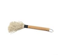 Mocio per barbecue con testine di ricambio extra per grigliare e cucinare carni, manico in legno robusto per un uso confortevole (B)